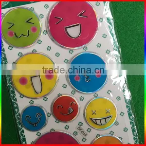 Round Smile Face Embossed PVC Stickers for Children thumbnail-2