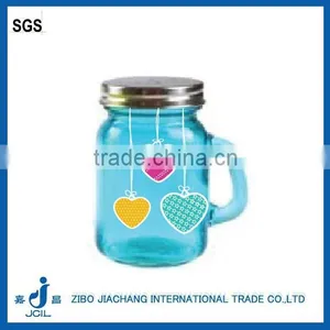 Clear Cylinder Glass Jam Jar With Metal Lid With Platic Straw thumbnail-1