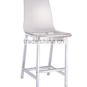 Acrylic Counter Height Stool With Chrome Base Transparent/Set of 2 thumbnail-1