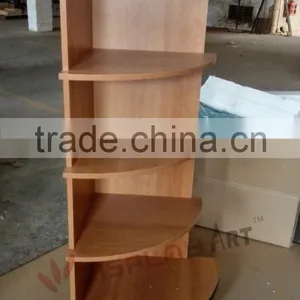 High Quality Fan-shaped Large Wood Floor Stand Display for Wine Bottle thumbnail-1