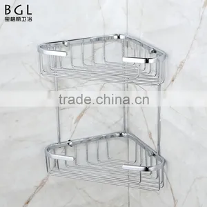 Aluminum Double Layers Corner Basket Accessories for Bathroom thumbnail-1