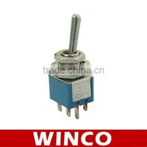 SMTS-202 ON-ON DPDT 6P Mini Terminal Toggle Switch Mini thumbnail-1