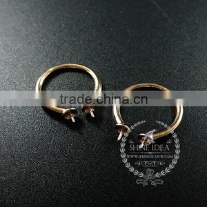 925 Solid Sterling Silver Rose Gold Pearl Bezel Ring Adjustable Ring DIY Supplies Jewelry Findings 1216005 thumbnail-2