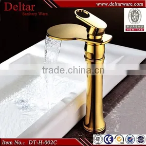 Luxury Waterfall Taps Antique Brass Golden Waterfall Basin Tap thumbnail-1