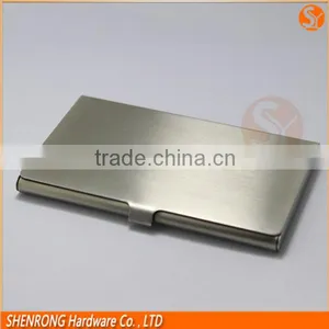 Inside and Outside the Whole Brushed Surface Stinless Steel Metal Name Card Holder Business Card Case thumbnail-2