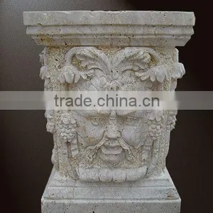 Travertine Stone Carving Flowerpot thumbnail-1