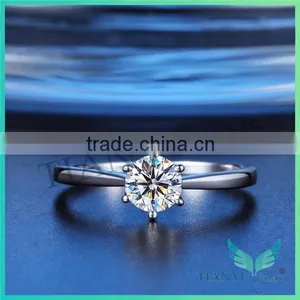 Lady's Engagement Ring Moissanite Diamond Wedding Ring thumbnail-1