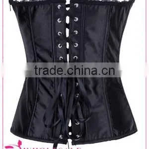 Pretty Women Cheap Red Waist Training Sexy Corsets With Lace Front thumbnail-6