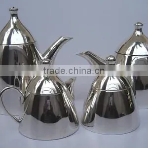 Silver Plated Tea & Coffee Sets With Tray n Tea Strainer thumbnail-1