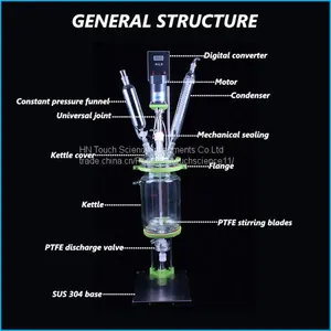 Types Glass Reactor Price With Double Jacket thumbnail-1
