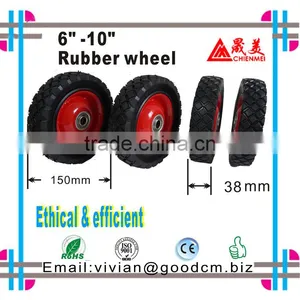 Steel Wheel /Roue en Metal/ Ruled Rubber Lawnmower Lawn Push Mower Wheel 6+ Inch Diameter thumbnail-4