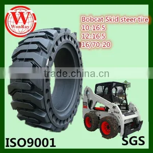 Hot Sale Solid Skid Steer Tyres 10-16.5 12x16.5 With Wheel Rim for CAT,Bobcat, Skyjack thumbnail-2