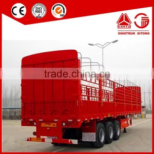 3 Axles Curtain Side Fence Cattle Trailer for Sale thumbnail-1