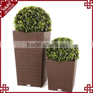 S&D Various Plastic pe Rattan Hand Made Outdoor Nursery Wicker Planter Garden Plastic Flower Pot thumbnail-1