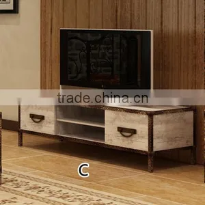 Antique Finish Aluminum Tube Material Free Standing tv Stand Display thumbnail-1