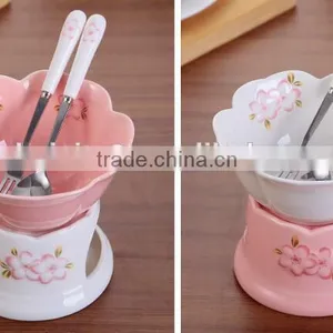 CY160 Chocolate Ceramic Melter Chocolate Waterfall Mini Fondue Fountain Pink Bakeware Gift Set thumbnail-3