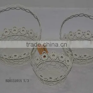 Round Metal Gift Basket With a Handle for Wedding Decoration thumbnail-4
