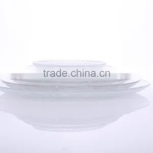 Set 7 Clear Round Flat Glass Decorative Dish Plate thumbnail-1