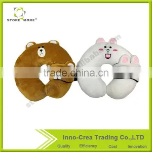 Cartoon U-shaped Neck Pillow Travel Nap Car Headrest Cushion With Eye Mask thumbnail-1