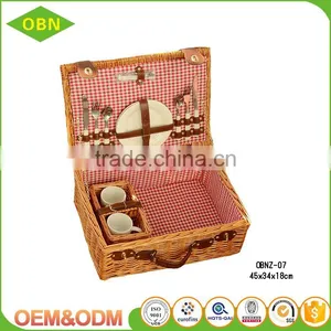 Wholesale China Factory Export Cheap Mini Willow Wicker Empty Picnic Basket for Two Person thumbnail-1