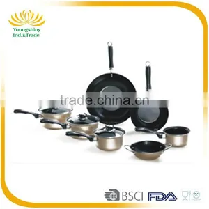 10pc Gold Nonstick Kitchen Stainless Steel Non-stick Cookware Set thumbnail-1
