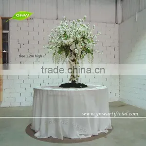 GNW 6ft White Wedding Flower Stand Centerpieces With Wistaria Wrought Iron Table Wedding Decoration Centerpiece thumbnail-3