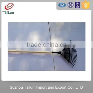 Plastic Coated 22Tines A3 Steel Black Garden Hay Rake With Wood Handle thumbnail-1