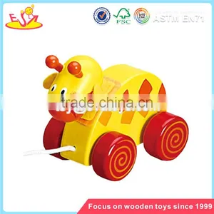 Wholesale Fashion Wooden Children Pull Zebra Car Toy Best Design Wooden Pull Zebra Car Toy W05B039 thumbnail-5