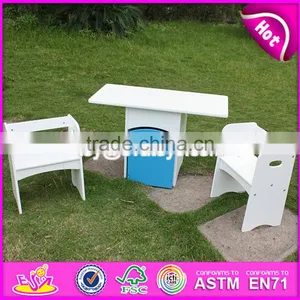 2017 New Design Home / School / Kindergarten White Wooden Toddler Activity Table With Storage Box W08G193 thumbnail-1