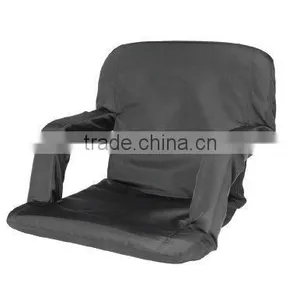 Black Portable Lazy Quilted Chair Sports Stadium Seat thumbnail-1