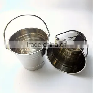 1.5L 15cm 18/8 SS304 Stainless Steel Mini Metal Pails Small Bucket thumbnail-5
