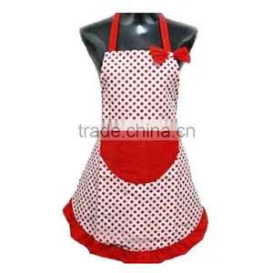 New Cute BowKnot Kitchen Restaurant Cooking Aprons With Pocket for Women thumbnail-1