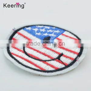 Fancy American Smiley Face Embroidery Patch Custom WEF-026 thumbnail-2