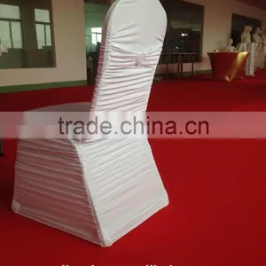 Spandex Pleated White Chair Cover for Wedding,party,hotel Use for Wholesale Price thumbnail-3