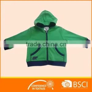 Spring And Autumn Plain Green Cotton Soft Baby Jackets thumbnail-1