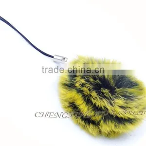 CX-A-54G Mobile Phone Straps Women Rex Rabbit Fur Cell Phone Charm thumbnail-5