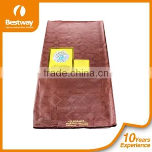 Damask, Guinea Brocade,guinea Brocade Fabric Lady Dress BZ0010 Coffee Color Bazin thumbnail-1