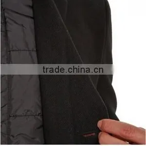 2014 Hidden Button High Fashion Classical Design Black Lapel Slim Fit Mens Cashmere Men Coat thumbnail-3