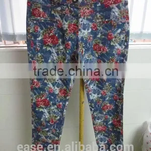 Women Denim Printing Fabric 95% Cotton 5% Spandex Sexy Tight Pants Wholesale to South American thumbnail-2