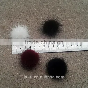 2016 New Design Pom Pom Fur Balls Genuine 8cm Real Rabbit Colorful Mink Fur Ball Pom thumbnail-1
