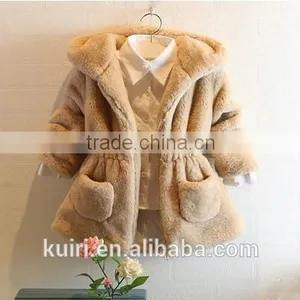 New Fashion 2016 Children Faux Rabbit Fur Coat Autumn and Winter Baby Girls Warm Thick Faux Fur Short Casual Outerwear Clothes thumbnail-3