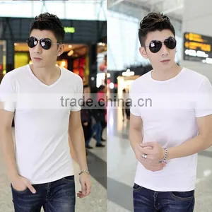China Factory Cheap 100% Cotton Weight 180gsm 21s White Plain T-shirts thumbnail-5