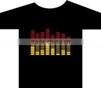Voice Activated el Flashing Shirts With 100% Cotton thumbnail-1