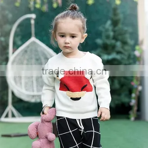 S17697A Wholesale Round Neck Long Sleeve Cotton Knit Kid Sweater thumbnail-1