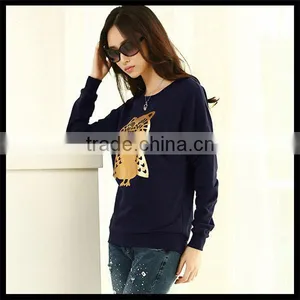 Spring New Design European Style Vogue Owl Printed Crewneck Sweatshirt,women Wear Sweatshirt thumbnail-3