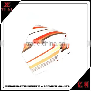 High Quality Brand Men White Other Colored Striped Yellow Silk Tie thumbnail-3