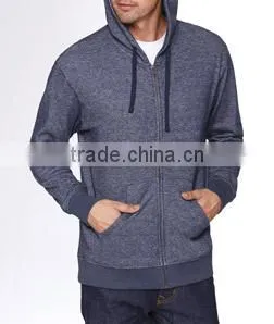 Next Level Apparel Unisex Denim Fleece Full-Zip Hoody - Made From 52% Cotton and 48% Polyester Heathered Fleece thumbnail-1