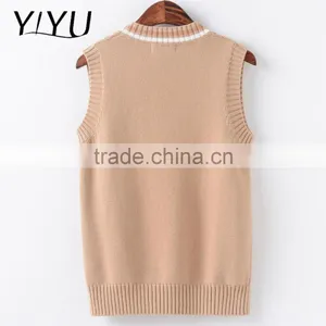 Winter Autumn Women Long Pattern Knit School Uniform Sweater Vest thumbnail-3