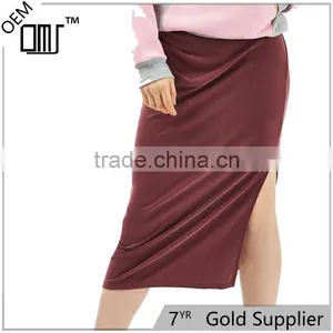 2017 OEM Spring Aubergine Calf Length Casual Loose Pencil Skirt thumbnail-1