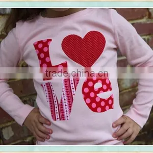 Valentine Ruffle Raglan Baby Clothing Wholesale Children's Boutique Clothing thumbnail-1
